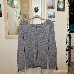 American Eagle Outfitters Gray V-Neck Sweater